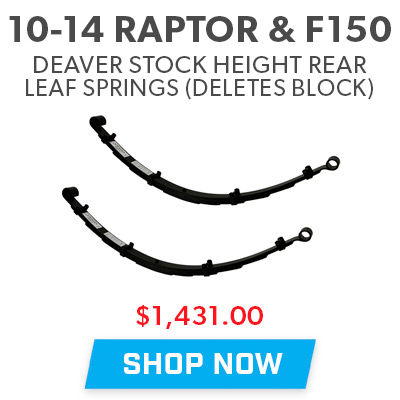 2010-2014 Raptor & F150 Deaver Stock Height Block Delete Leaf Springs